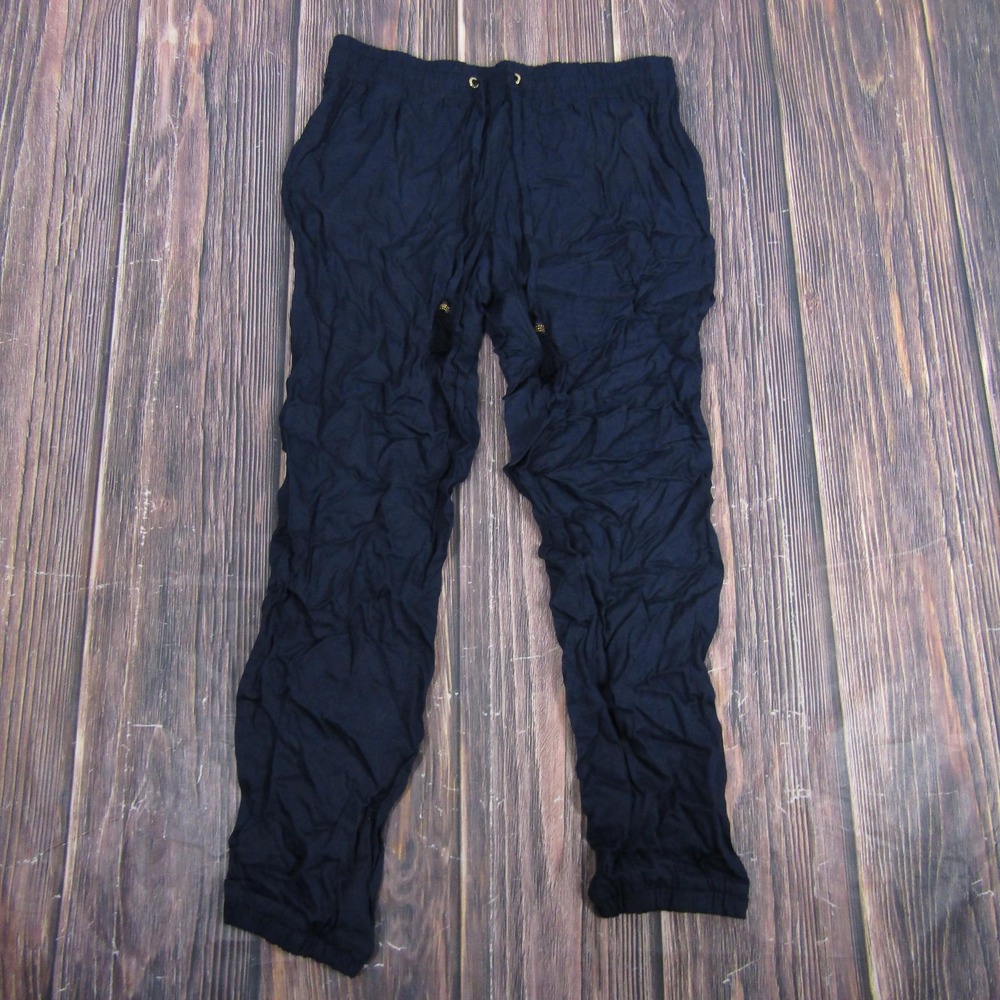 Lilly Pulitzer Chantal Stretch Dinner Pant Women 8 Navy Blue Jogger Tencel 27963